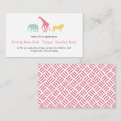 シンプルサファリ動物のベビーガールレジストリの囲い エンクロージャーカード (正面/裏面)