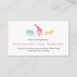シンプルサファリ動物のベビーガールレジストリの囲い エンクロージャーカード