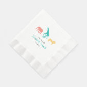 シンプルサファリ動物の少年の赤ちゃんシャワーsipと参照 縁ありランチョンナプキン (角)