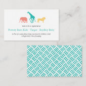 シンプルサファリ動物男の赤ちゃん登録囲い エンクロージャーカード (正面/裏面)