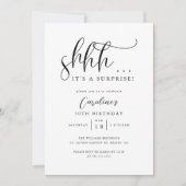 シンプルサプライズ誕生日パーティー 招待状 (正面)