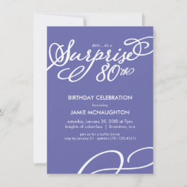 シンプルサプライズ80エレガントth誕生日招待状 招待状