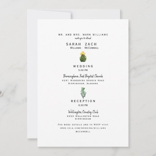 シンプルサボツホテルウェブサイト親結婚の 招待状 (正面)