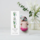 シンプルサボテンベビー写真誕生のお知らせ 案内ポストカード (スタンド正面)