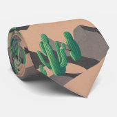 シンプルサボテン模様カラフル茶モダン ネクタイ (ロール)