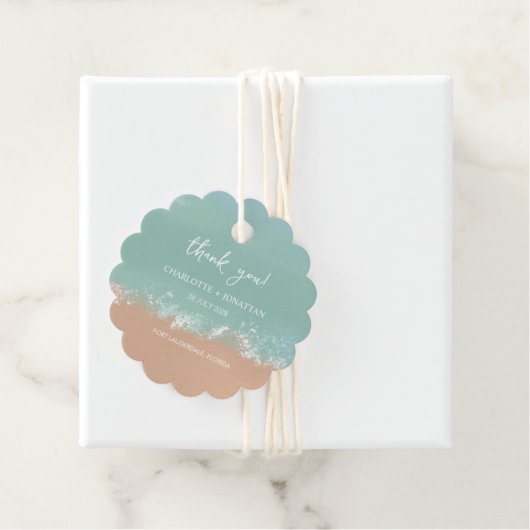 シンプルサマーシーサイドビーチ結婚式の好意 フェイバータグ (インサイチュ)