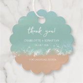 シンプルサマーシーサイドビーチ結婚式の好意 フェイバータグ (正面)