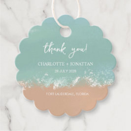 シンプルサマーシーサイドビーチ結婚式の好意 フェイバータグ