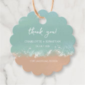 シンプルサマーシーサイドビーチ結婚式の好意 フェイバータグ (正面)