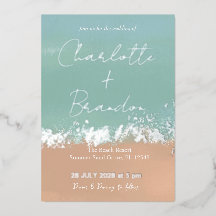 シンプルサマーシーサイドビーチ結婚式シルバー