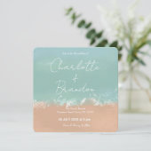 シンプルサマーシーサイドビーチ結婚式招待状 (スタンド正面)