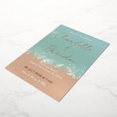 シンプルサマーシーサイドビーチ結婚式招待状 箔招待状 (回転した状態)