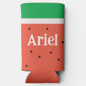 シンプルサマースイカ（ピンク）スライスのパーティーの好意 スリム缶クーラー (裏面)