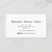 シンプルサロンアポイントメントカード 名刺 (裏面)