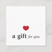 シンプルサロンエレガント赤いハートホワイト美しい スクエア名刺 (正面)