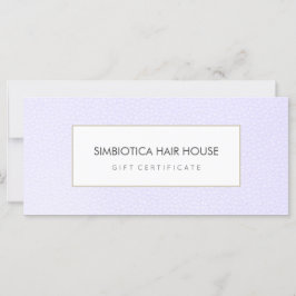 シンプルサロンモダンスパラベンダーギフト証明書