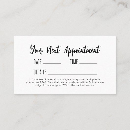 シンプルサロン次アポイントメント 名刺 (裏面)