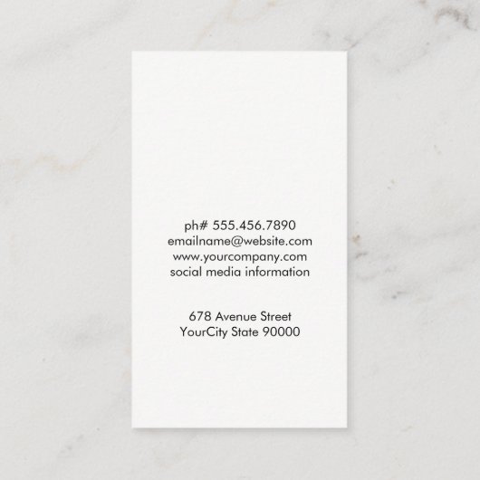 シンプルサロン鞘 名刺 (裏面)