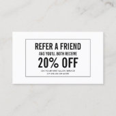 シンプルサロン顧客紹介カード 紹介カード (正面)