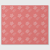 シンプルサンかわいらしゴ淡紅花 ラッピングペーパー (フラット)