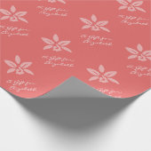 シンプルサンかわいらしゴ淡紅花 ラッピングペーパー (角)