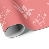 シンプルサンかわいらしゴ淡紅花 ラッピングペーパー (ロールコーナー)