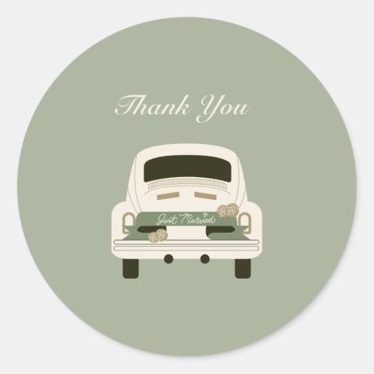 シンプルサンキューカードお洒落・おもしろいシール ラウンドシール (正面)