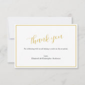 シンプルサンキューカードクラシック金ゴールドブ結婚ラック サンキューカード (正面)