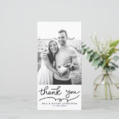 シンプルサンキュータイポグラフィ結婚ズ サンキューカード (スタンド正面)