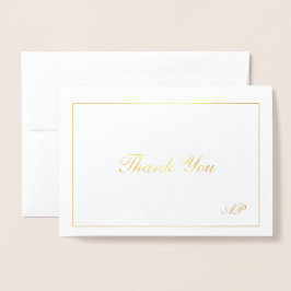 シンプルサンキューモノグラムエレガントな結婚式 箔カード