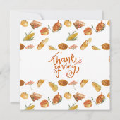 シンプルサンクスギビング七面鳥ディナー招待状 招待状 (裏面)