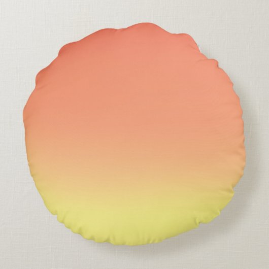 シンプルサンセットグラデーションエフェクトオレンジと黄色 ラウンドクッション (裏面)