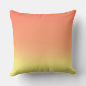 シンプルサンセットグラデーションエフェクト黄色とオレンジ クッション (裏面)