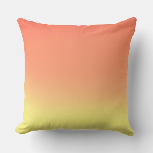 シンプルサンセットグラデーションエフェクト黄色とオレンジ クッション (正面)