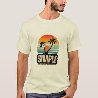 シンプルサンセットビーチグラフィックTシャツ メンズ Tシャツ