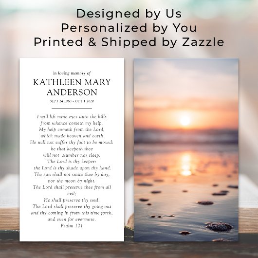 シンプルサンセットメモリアル祈りの言葉カード