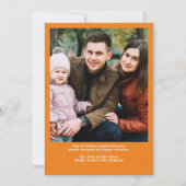 シンプルサンタクモダンラシックオレンジのクリスマスフォト シーズンカード (裏面)