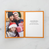 シンプルサンタクモダンラシックオレンジのクリスマスフォト シーズンカード (内部)