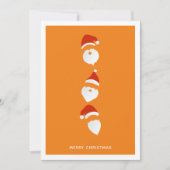 シンプルサンタクモダンラシックオレンジクリスマス シーズンカード (正面)