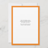 シンプルサンタクモダンラシックオレンジクリスマス シーズンカード (裏面)