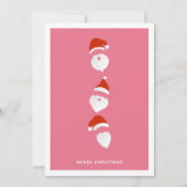 シンプルサンタクモダンラシックピンクのクリスマス シーズンカード (正面)
