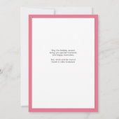 シンプルサンタクモダンラシックピンクのクリスマス シーズンカード (裏面)