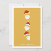 シンプルサンタクモダンラティック金ゴールドクリスマス シーズンカード (正面)
