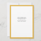 シンプルサンタクモダンラティック金ゴールドクリスマス シーズンカード (裏面)