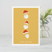 シンプルサンタクモダンラフィック金ゴールドクリスマスフォト シーズンカード (スタンド正面)