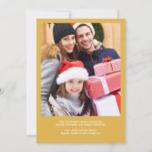 シンプルサンタクモダンラフィック金ゴールドクリスマスフォト シーズンカード (裏面)