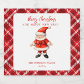 シンプルサンタクロース赤クリスマス リキュールボトルラベル (シングルラベル)