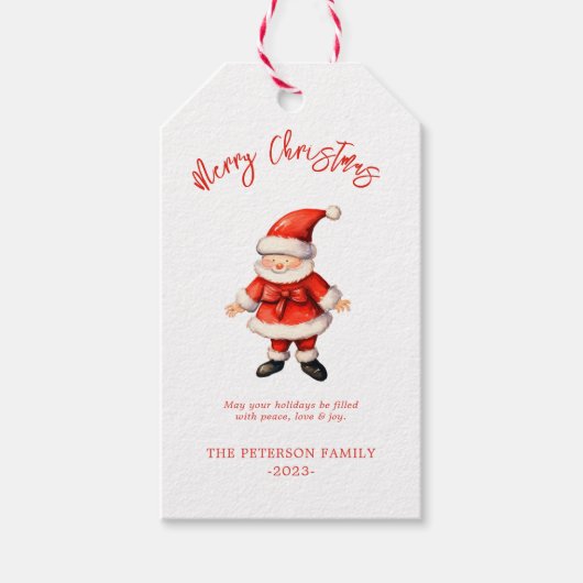 シンプルサンタクロース ギフトタグ (正面)