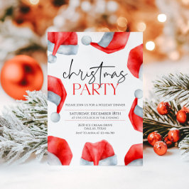 シンプルサンタスハットクリスマスパーティー 招待状