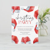 シンプルサンタスハットクリスマスパーティー 招待状 (スタンド正面)